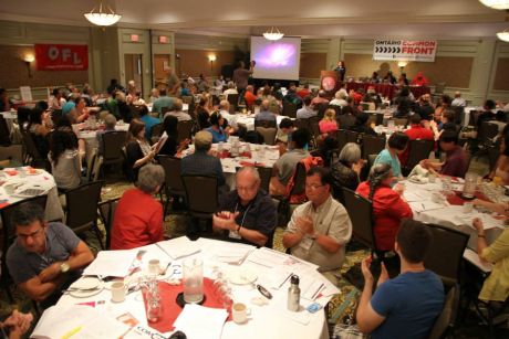 Issue Ontario Common Front assembly draws hundreds against austerity