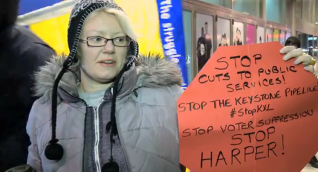 Issue Video: Toronto picket of Stephen Harper