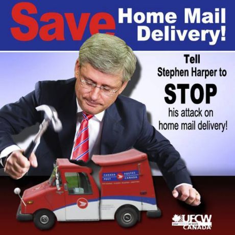 Issue Growing opposition to Harper's postal cuts