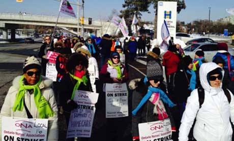 Issue Striking home care workers suggest Wynne "chop from the top"
