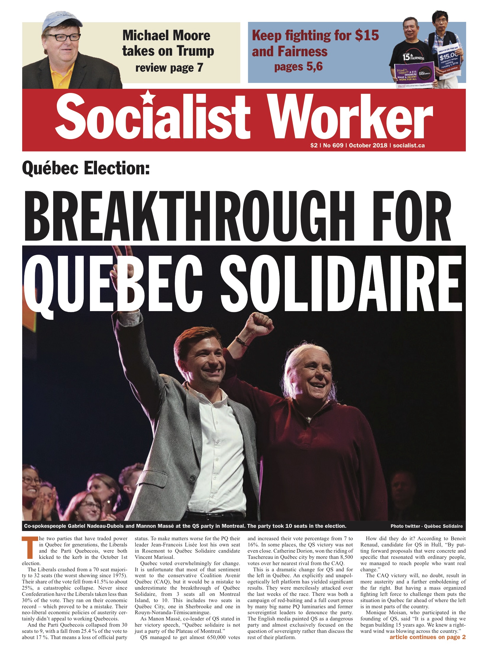 Issue Socialist Worker October 2018