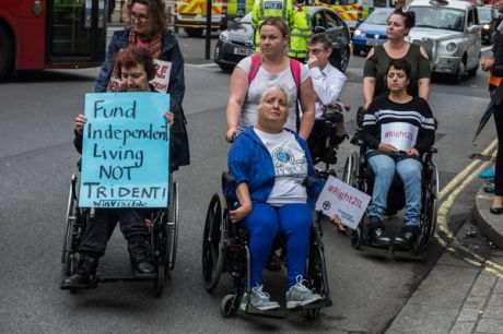 Issue Disability activists block Westminster Bridge