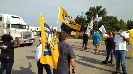 Issue Steelworkers solidarity picket for NRI workers shuts down Tomlinson Systems in Ancaster