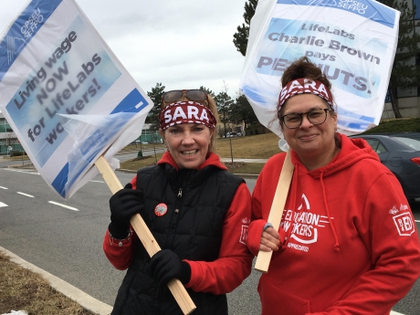 Issue Essential healthcare workers at Lifelabs strike for a first contract