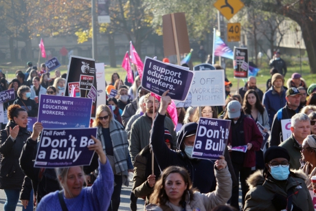 Issue Education workers defy anti-strike law, force Tory backdown