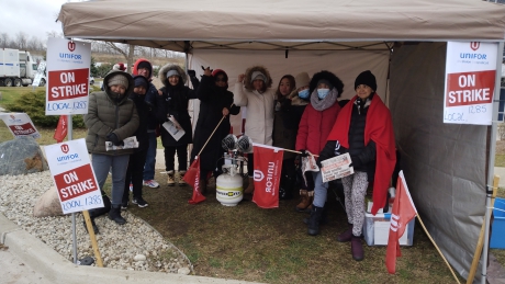 Issue Keuhne+Nagle warehouse workers strike and win in Mississauga!