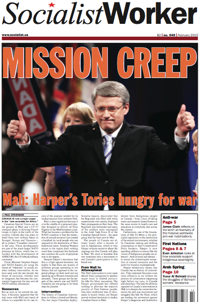 Issue Mission Creep: Harper's Tories hungry for war in Mali
