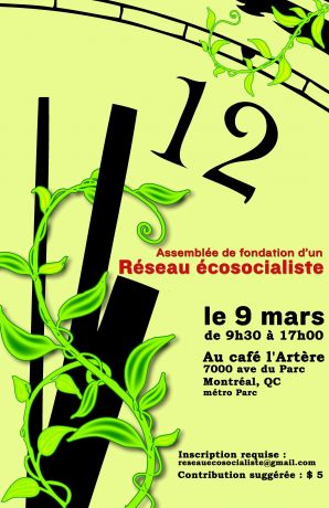 Issue Le réseau écosocialiste: toward new ways of organizing